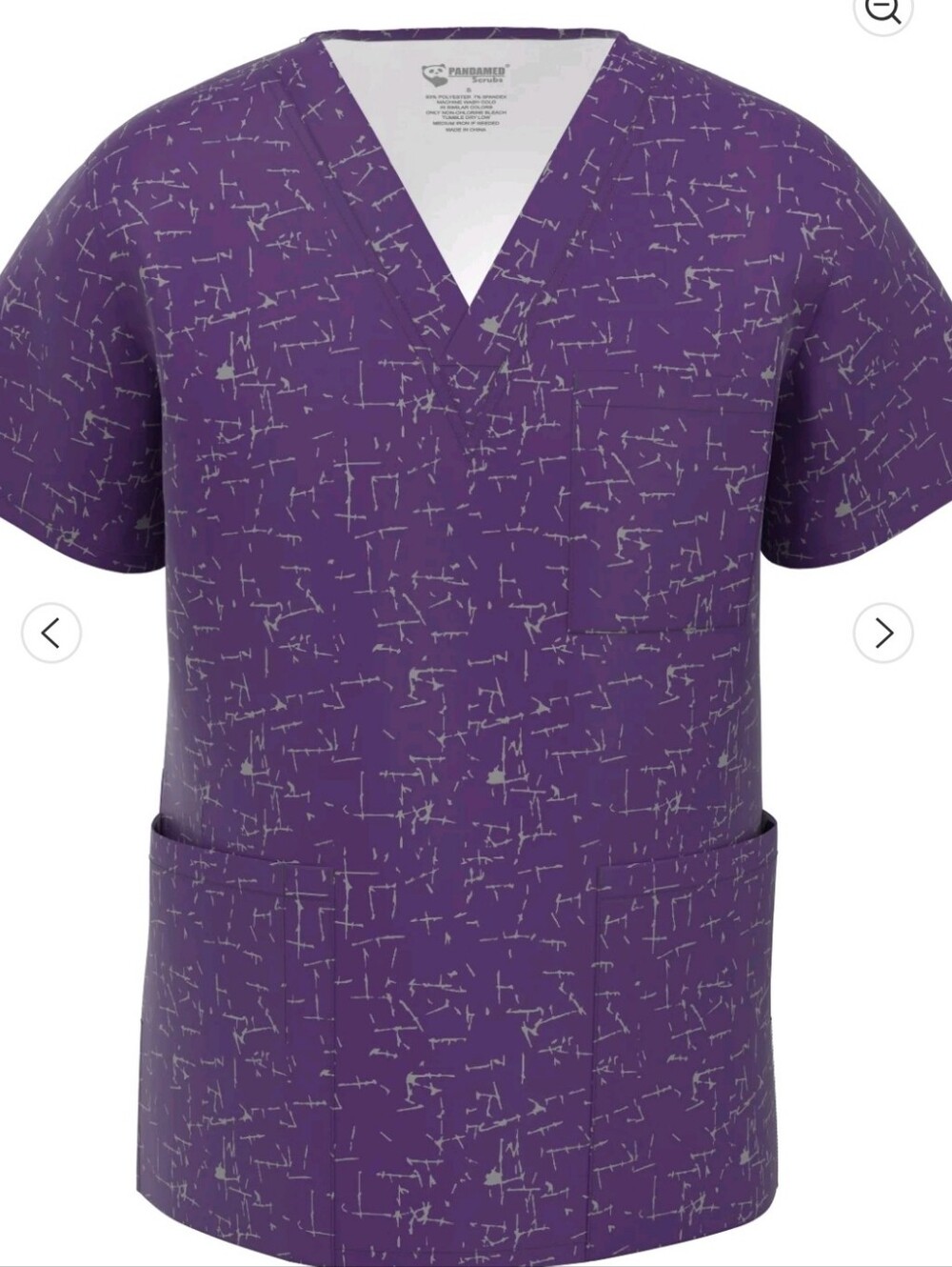 Stretch Print Scrub Top - Medical Uniform Scrubs V Neck XS NWT